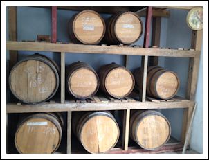 Whiskey in Oak Barrels